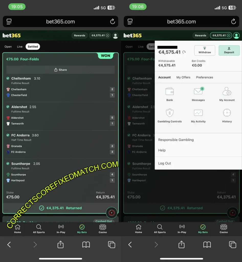 CORRECT VIP FIXED MATCHES 1X2