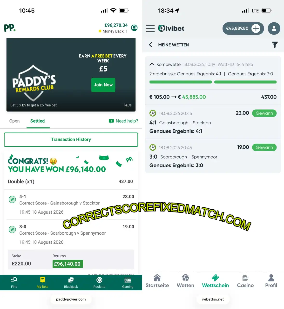 IVIBETS FIXED CORRECT SCORE MATCH IVIBETS FIXED CORRECT SCORE MATCH