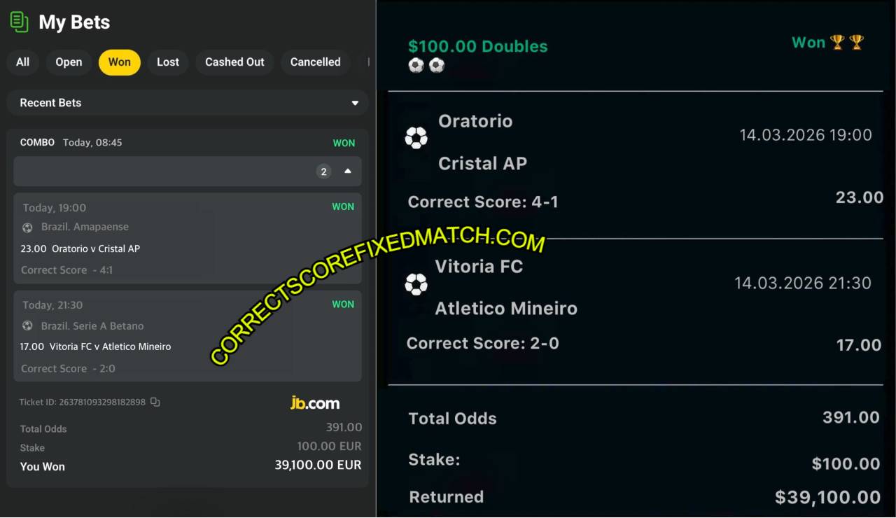 JB CRYPTO CORRECT SCORE FIXED MATCH JB CRYPTO CORRECT SCORE FIXED MATCH