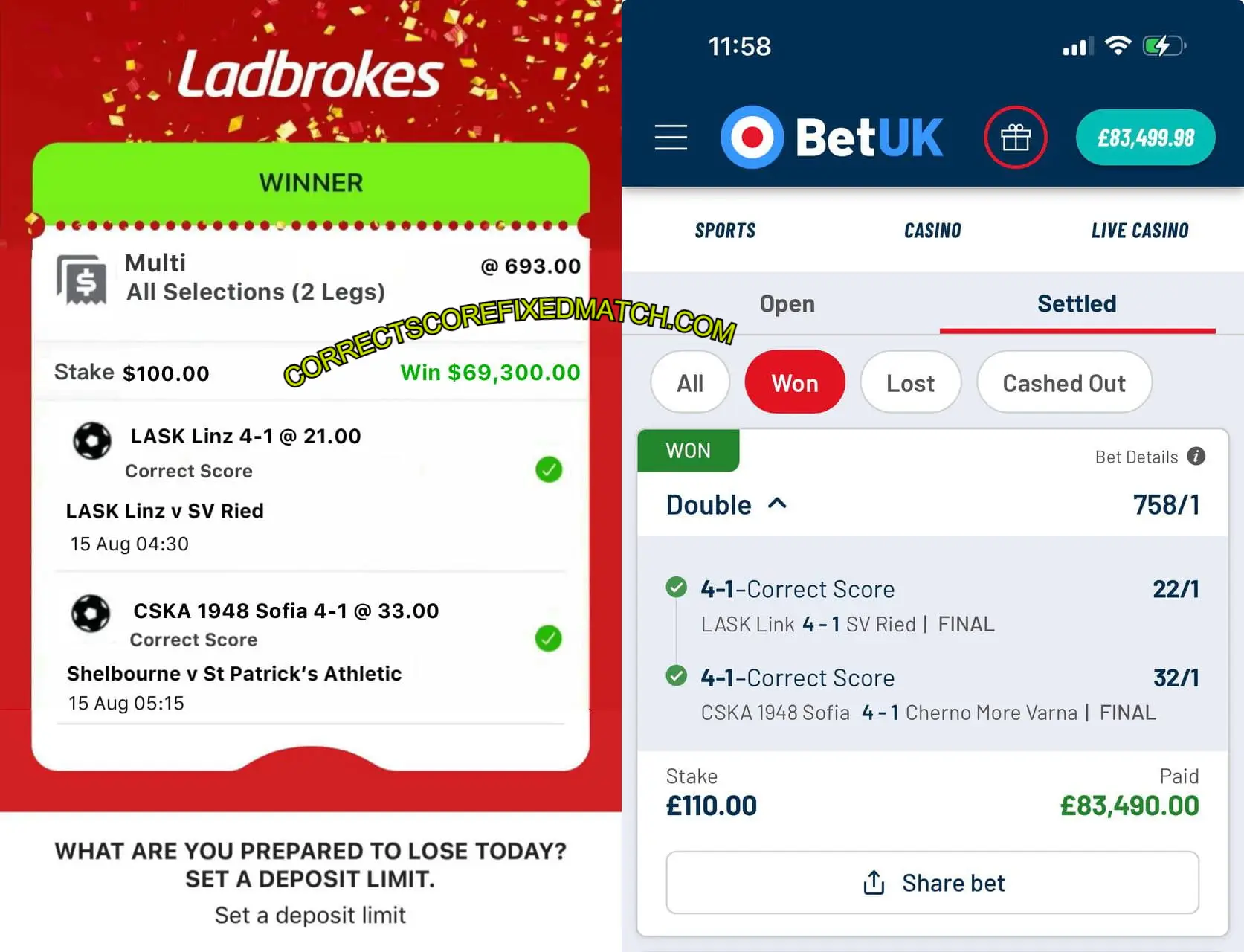 LADBROKES CORRECT SCORE FIXED TIPS LADBROKES CORRECT SCORE FIXED TIPS