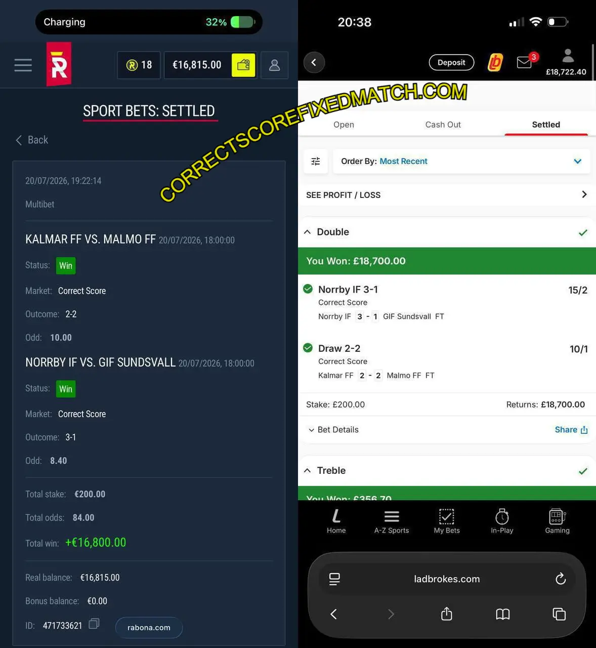RABONA CORRECT SCORE BET RABONA CORRECT SCORE BET
